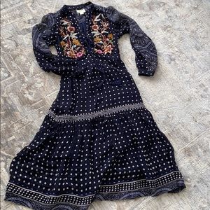 Anthro Maeve Boho Full Length Dress